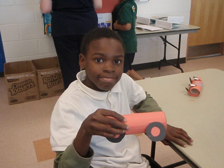 child with art project